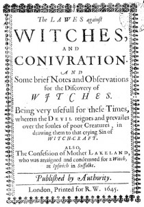 The Lawes against Witches and Coniuration—a witchcraft pamphlet printed in 1645.