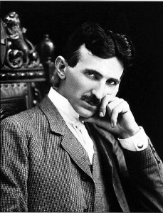The iconic photograph of Nikola Tesla, the elegant, pensive genius.